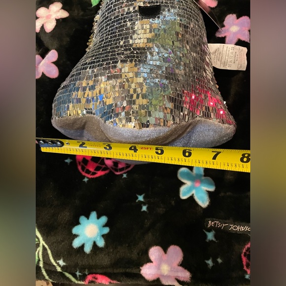 CHRISTIAN SIRIANO NWT Halloween Silver Sequin Plush Weighted Ghost 🪩👻🪩 - Picture 5 of 10